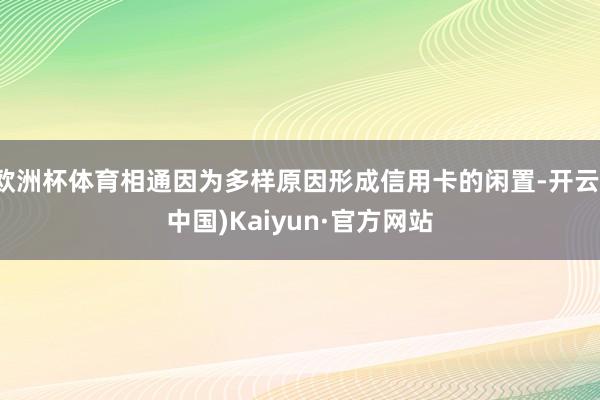 欧洲杯体育相通因为多样原因形成信用卡的闲置-开云(中国)Kaiyun·官方网站