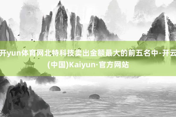 开yun体育网北特科技卖出金额最大的前五名中-开云(中国)Kaiyun·官方网站