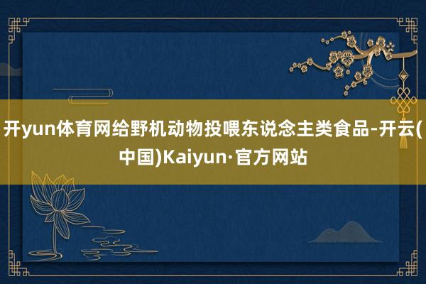 开yun体育网给野机动物投喂东说念主类食品-开云(中国)Kaiyun·官方网站