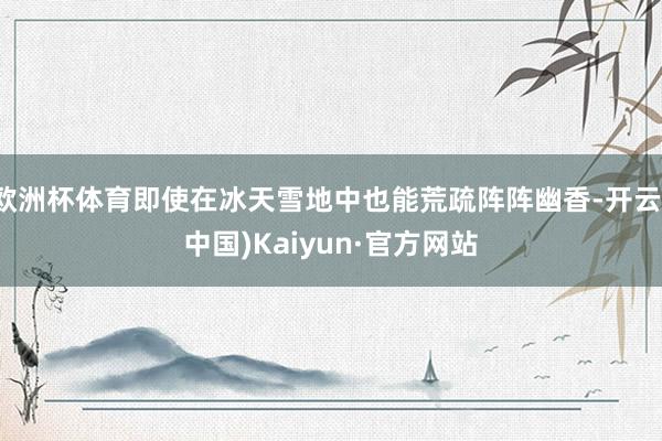 欧洲杯体育即使在冰天雪地中也能荒疏阵阵幽香-开云(中国)Kaiyun·官方网站