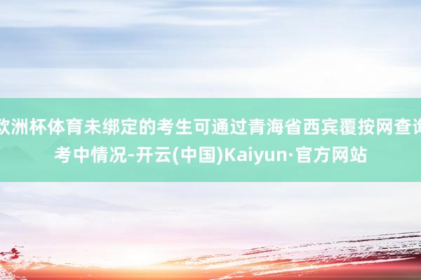 欧洲杯体育未绑定的考生可通过青海省西宾覆按网查询考中情况-开云(中国)Kaiyun·官方网站