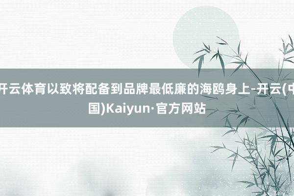 开云体育以致将配备到品牌最低廉的海鸥身上-开云(中国)Kaiyun·官方网站