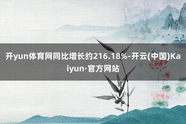 开yun体育网同比增长约216.18%-开云(中国)Kaiyun·官方网站
