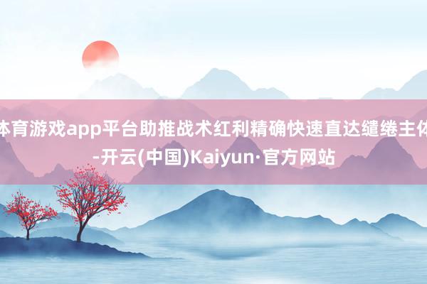 体育游戏app平台助推战术红利精确快速直达缱绻主体-开云(中