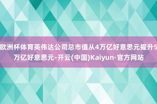 欧洲杯体育英伟达公司总市值从4万亿好意思元擢升5万亿好意思元