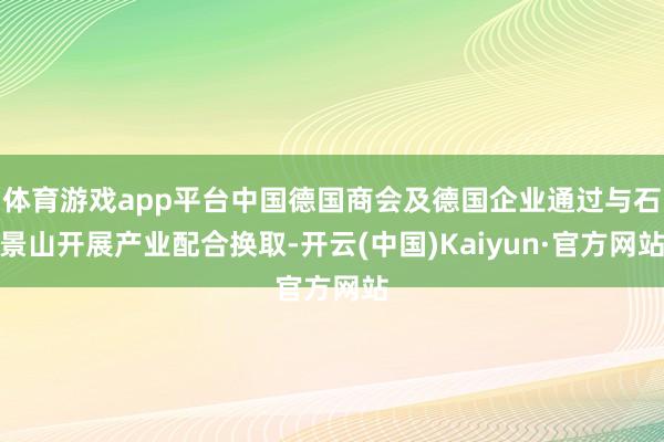 体育游戏app平台中国德国商会及德国企业通过与石景山开展产业配合换取-开云(中国)Kaiyun·官方网站