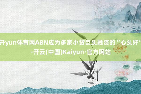 开yun体育网ABN成为多家小贷巨头融资的“心头好”-开云(中国)Kaiyun·官方网站