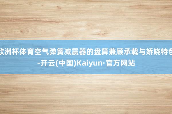 欧洲杯体育空气弹簧减震器的盘算兼顾承载与娇娆特色-开云(中国