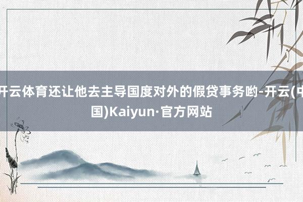 开云体育还让他去主导国度对外的假贷事务哟-开云(中国)Kaiyun·官方网站